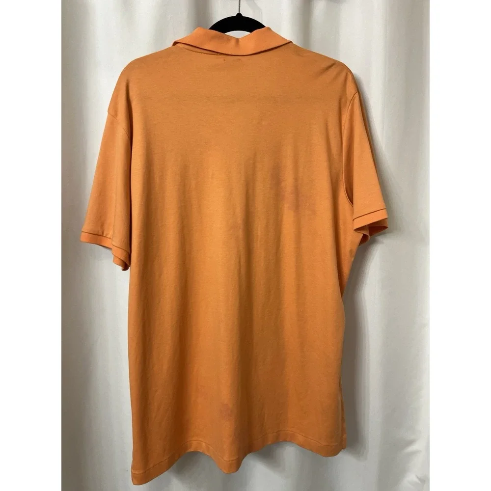Polo Ralph Lauren Mens XL‎ Orange Pima Soft Touch Short Sleeve Polo Shirt Pony